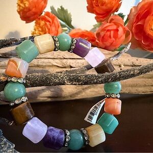 🧘‍♀️ ✨Natural Gemstone Chakra Bracelet – 7.5” Stretch Beaded Design ✌️